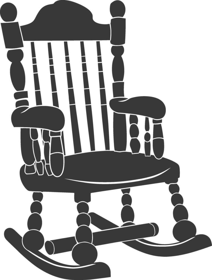 ai généré silhouette en bois bébé chaise noir Couleur seulement vecteur