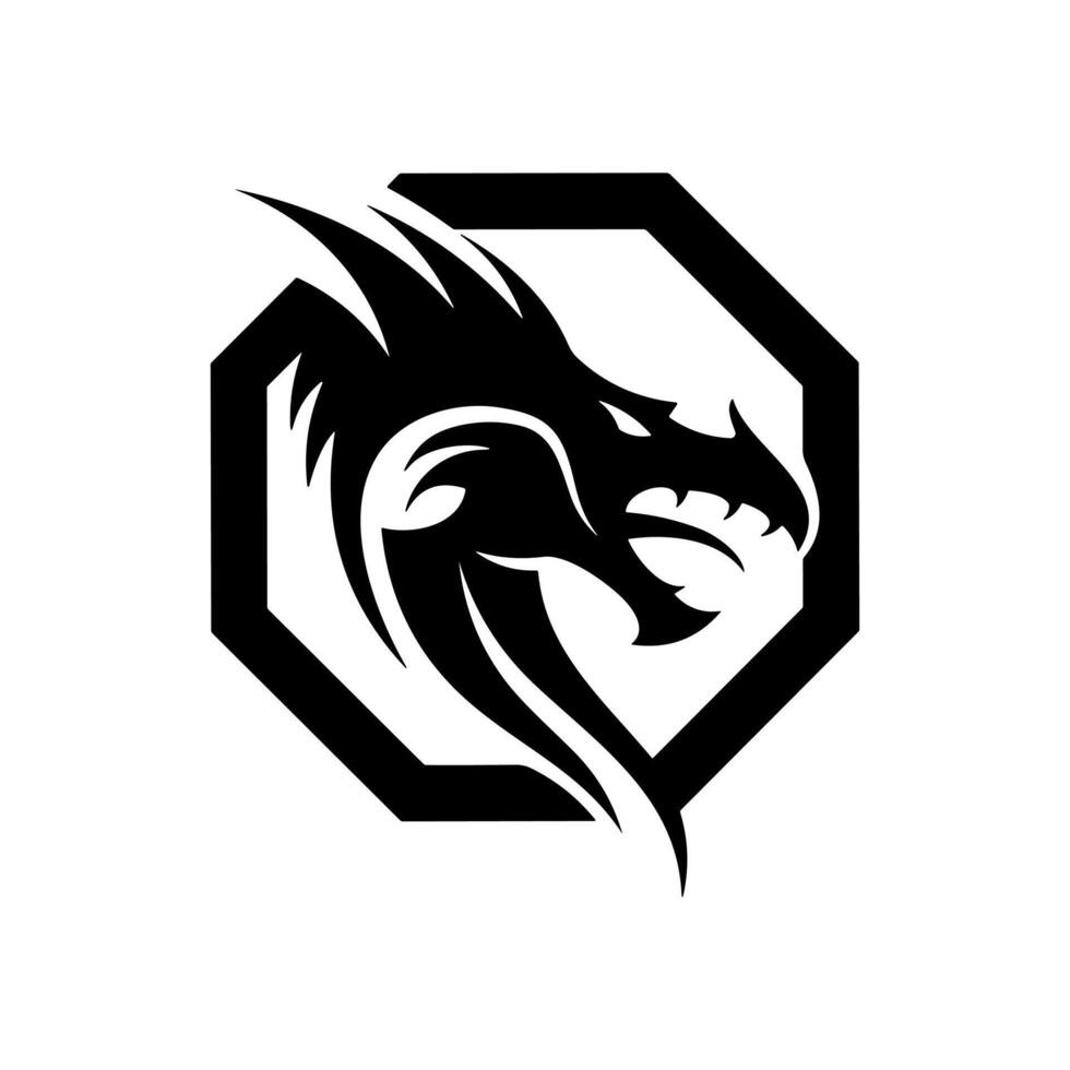 dragon logo vecteur, minimaliste dragon tête logo vecteur