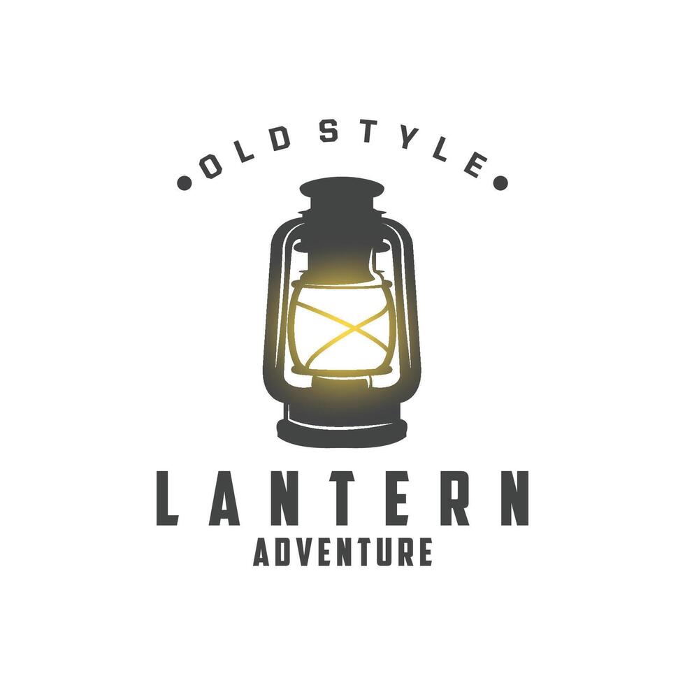 lanterne logo conception rue lampe vieux classique ancien minimaliste illustration modèle vecteur