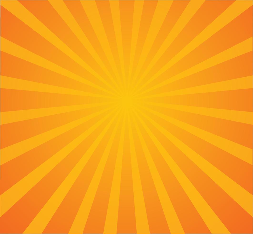 abstrait dessin animé rayons du soleil couleur jaune et orange. illustration vectorielle à plat. vecteur