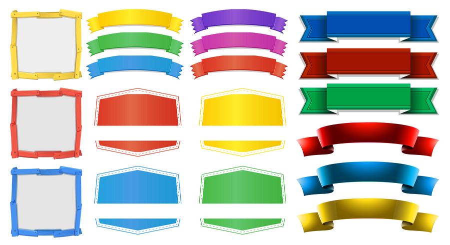 Différents modèles de bannières et de cadres vecteur