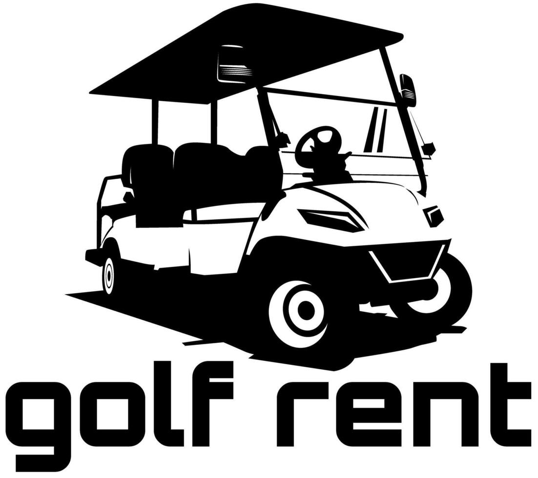 le golf Chariot logo concept noir vecteur