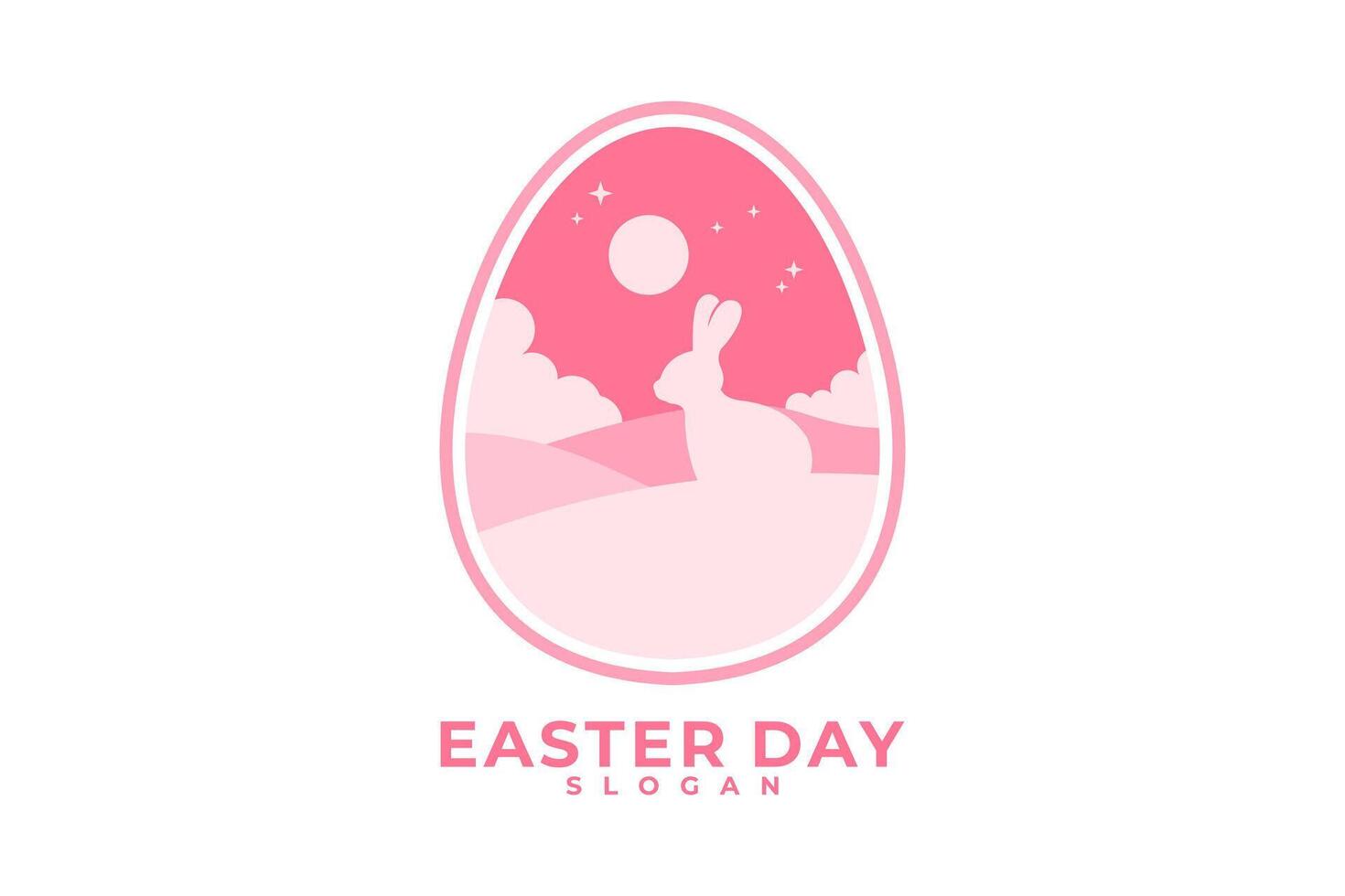 Pâques journée lapin Oeuf vecteur logo conception