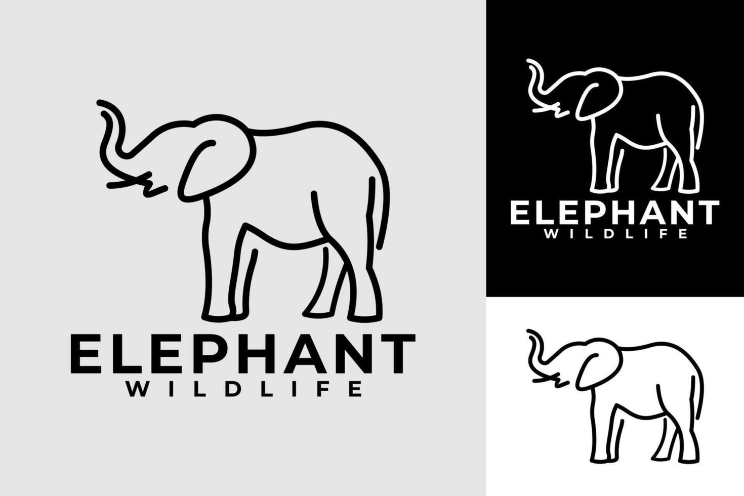 l'éléphant ligne plat moderne logo conception vecteur