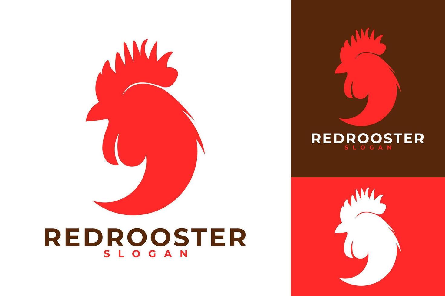 vecteur rouge coq poulet tête logo conception