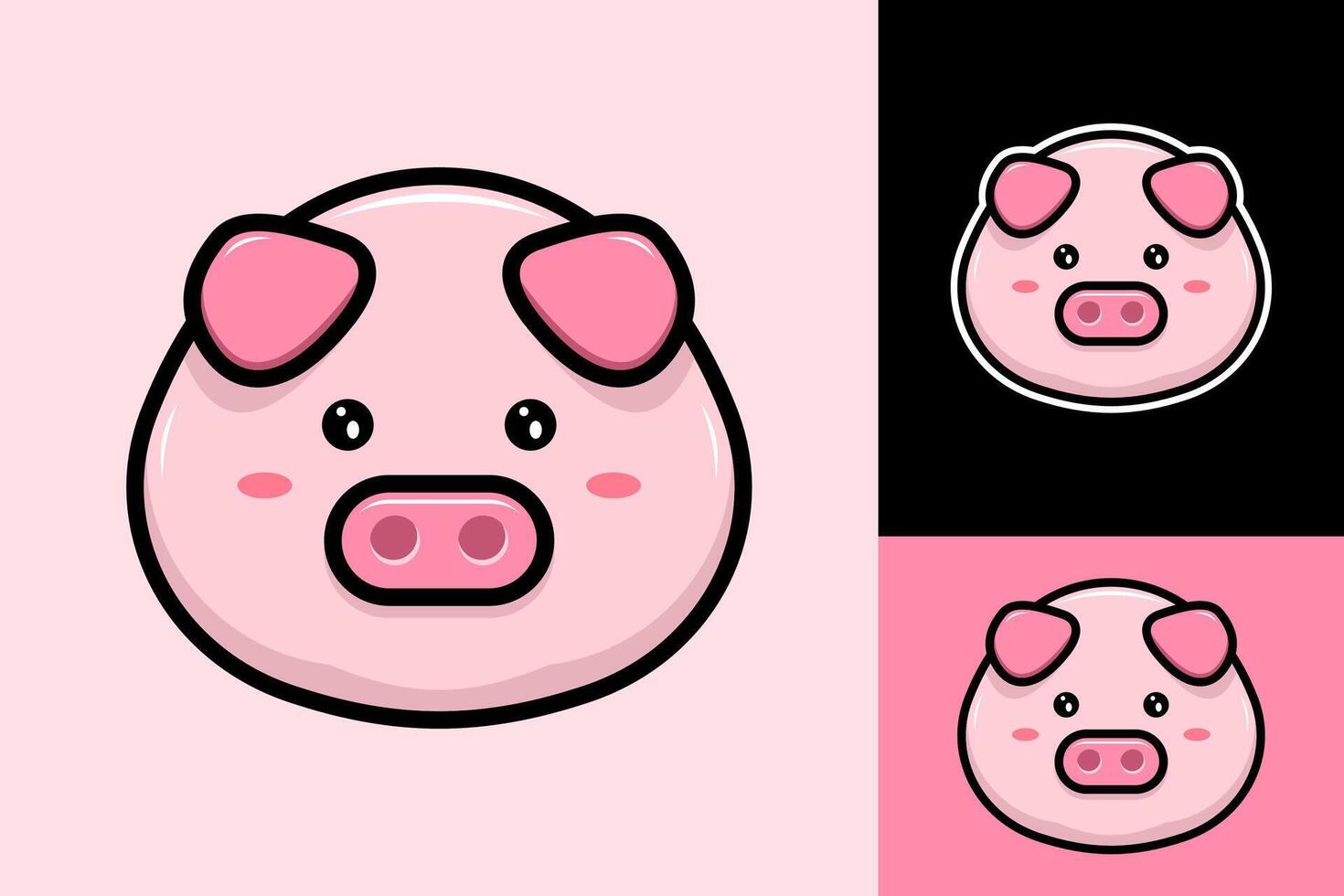 mignonne porc dessin animé mascotte vecteur conception