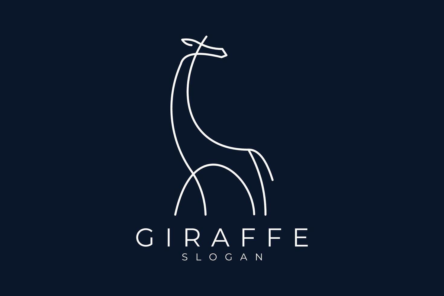 girafe ligne art vecteur logo conception