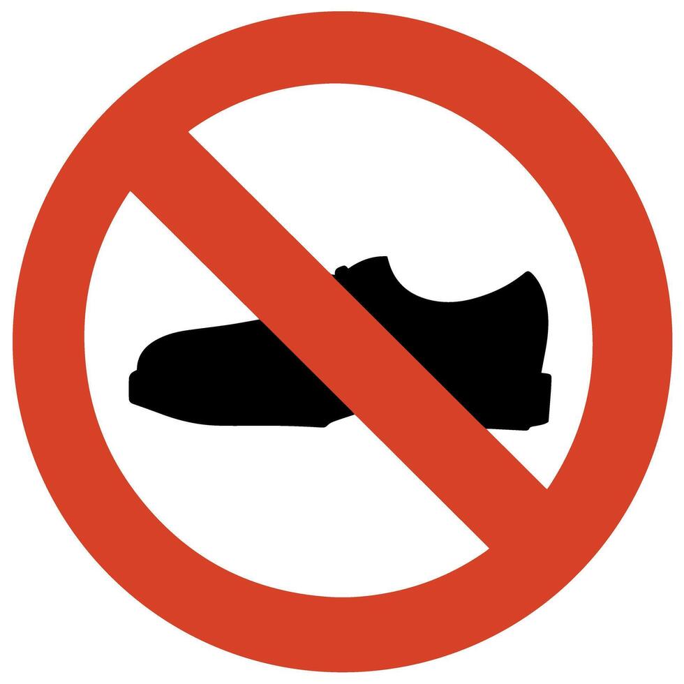 icône signe cette des chaussures sont ne pas permis vecteur illustration