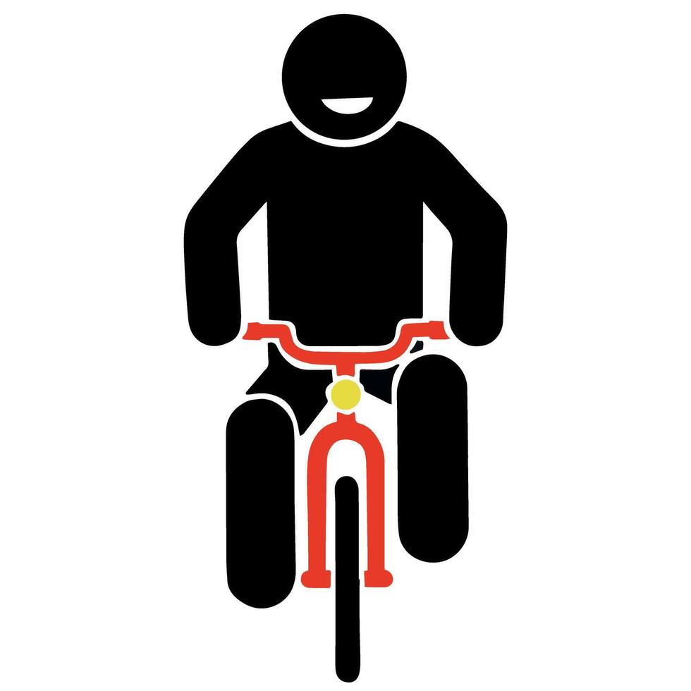 une homme équitation rouge bicyclette vecteur icône Facile illustration