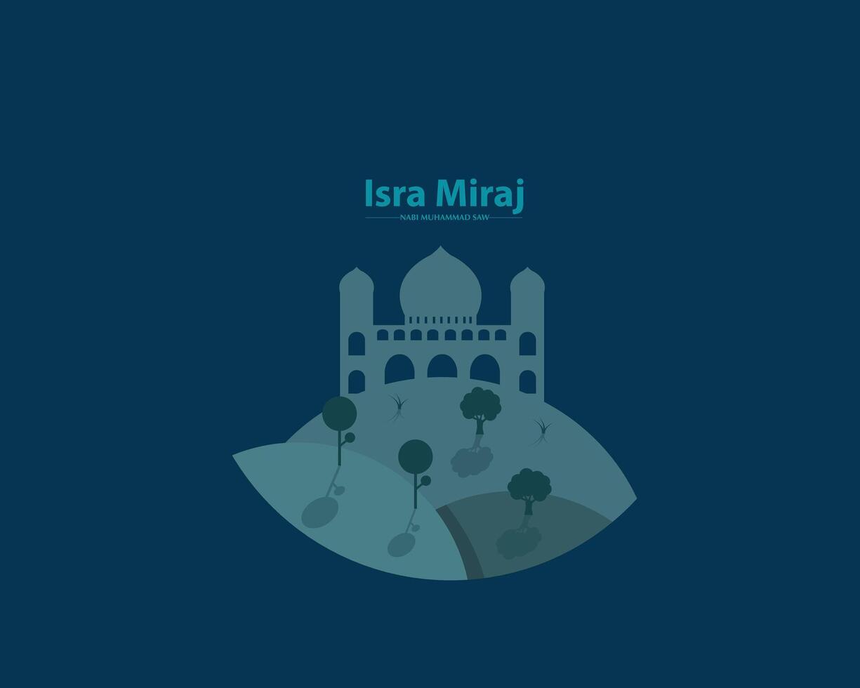 isra mi'raj plat illustration pour salutation carte vecteur