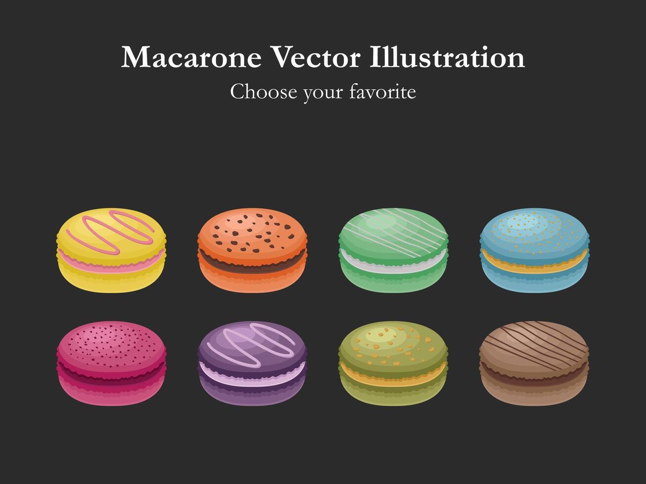 macaron nourriture vecteur modèle sucre crème Pâtisserie sucré coloré boulangerie manger dessert menu fait maison gâteau