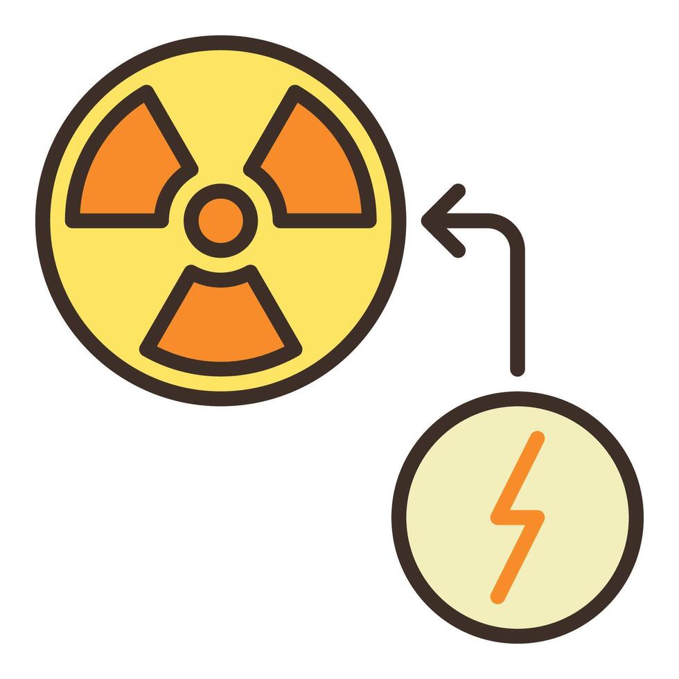 radiation vecteur nucléaire énergie coloré icône ou logo élément