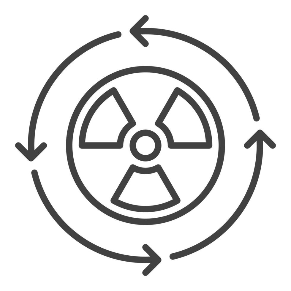 flèches autour radiation vecteur nucléaire renouvelable énergie icône ou signe dans mince ligne style