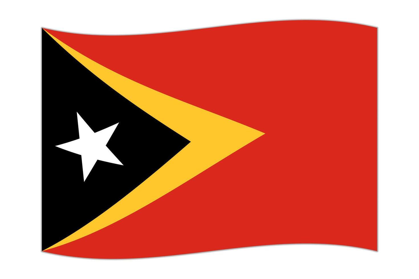 agitant le drapeau du pays timor oriental. illustration vectorielle. vecteur