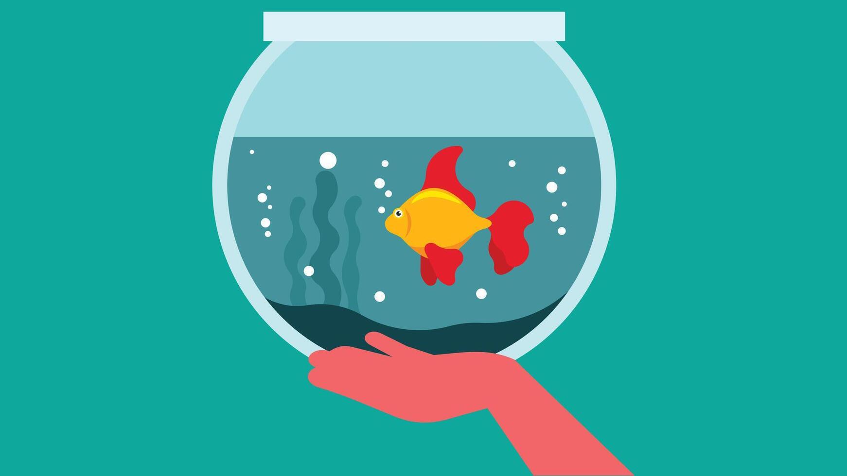 une poisson bol aquarium vecteur illustration