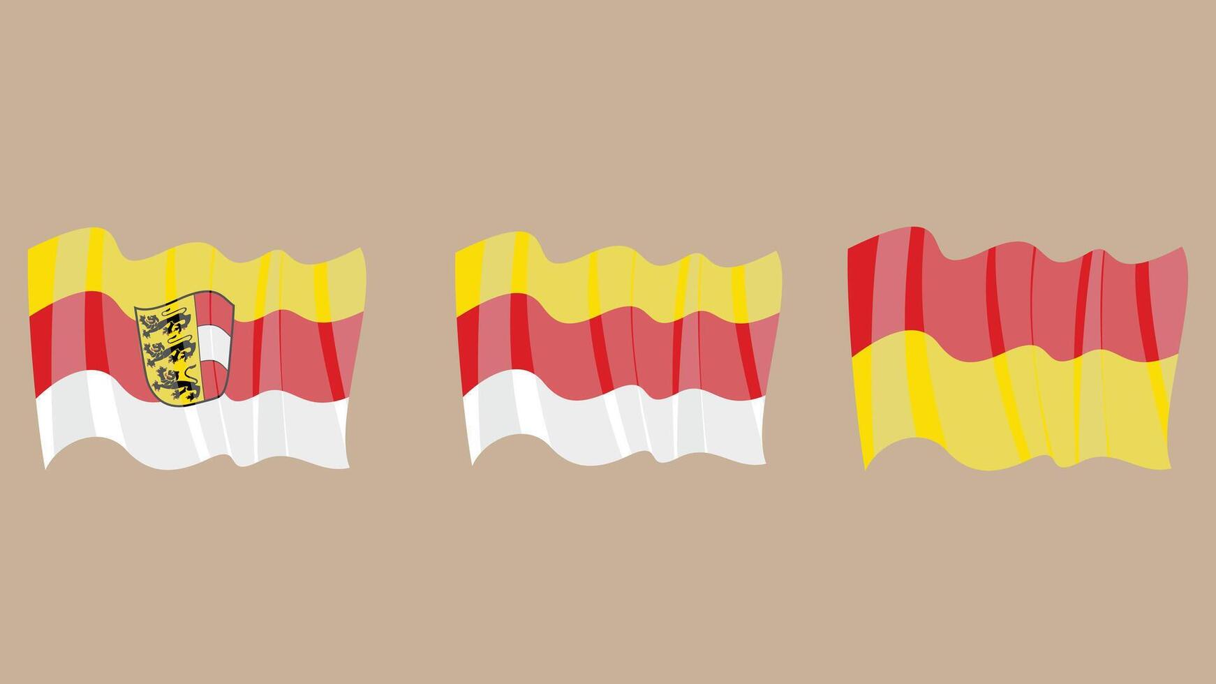 3d style drapeaux de le monde vecteur illustration