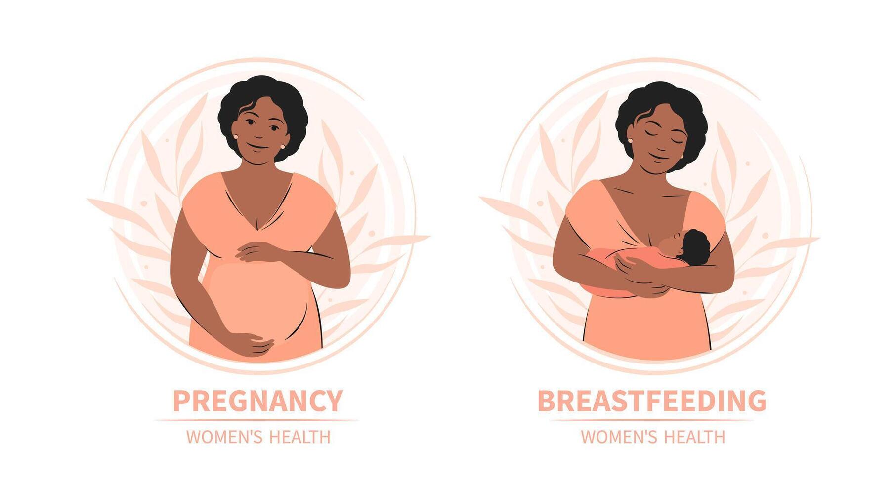 femme alimentation bébé. grossesse, allaitement maternel et maternité. femmes santé. vecteur illustration.