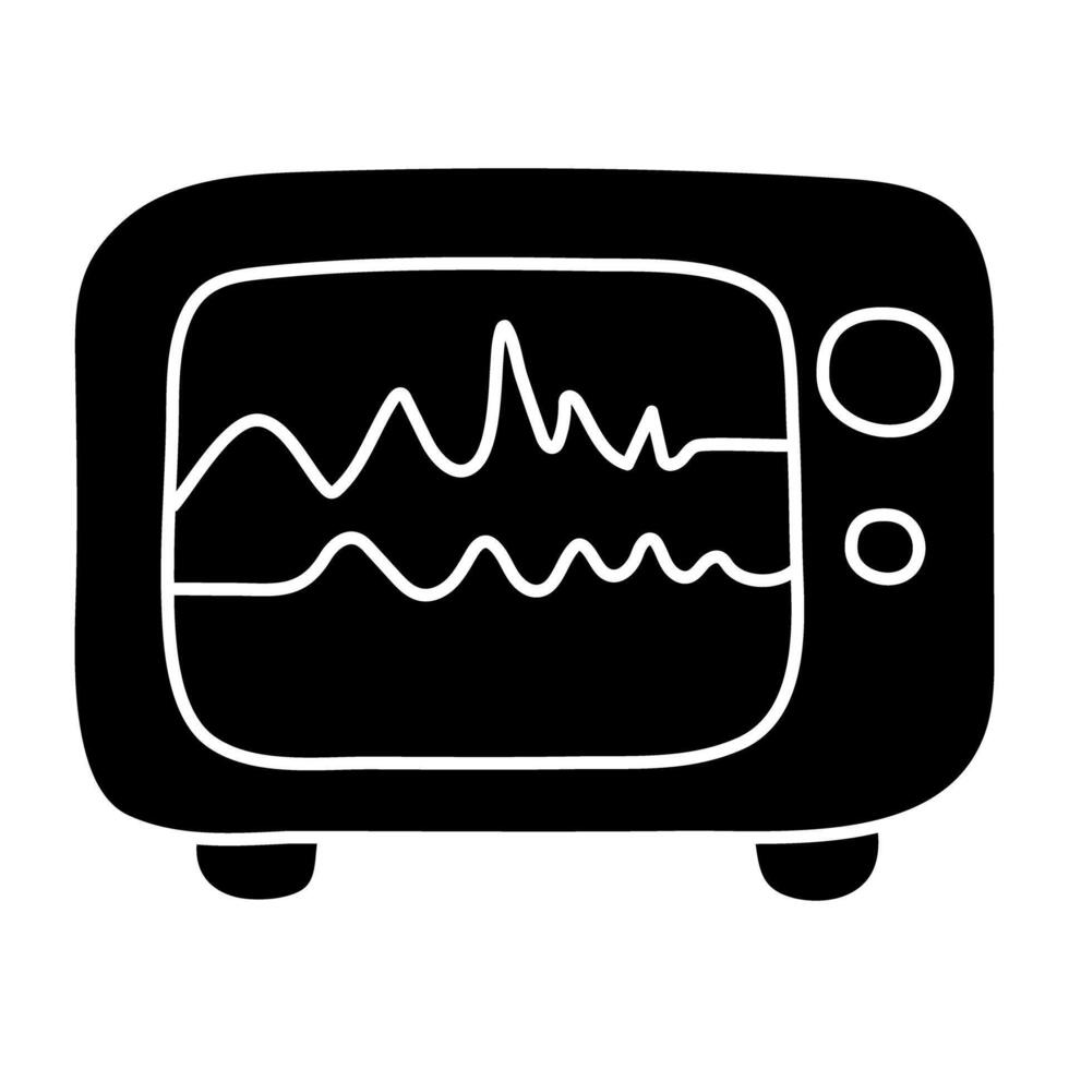 une icône de conception unique de moniteur ecg vecteur