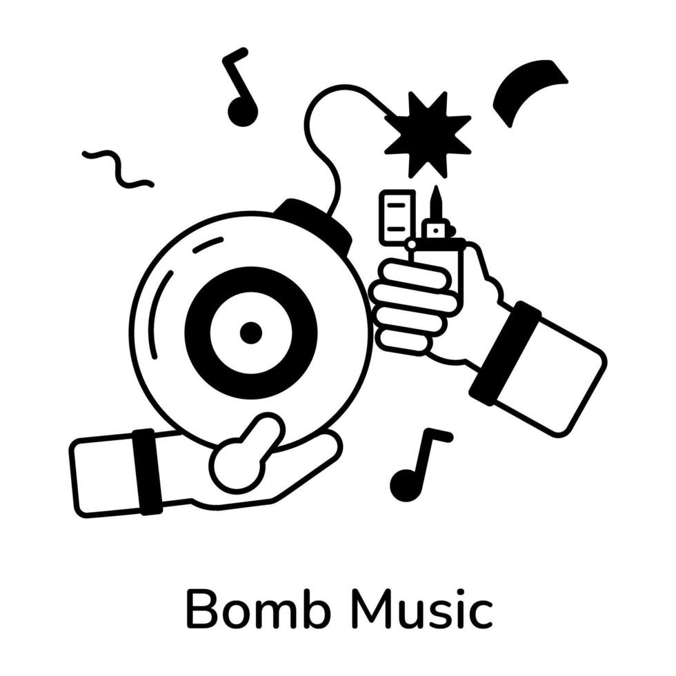 branché bombe la musique vecteur