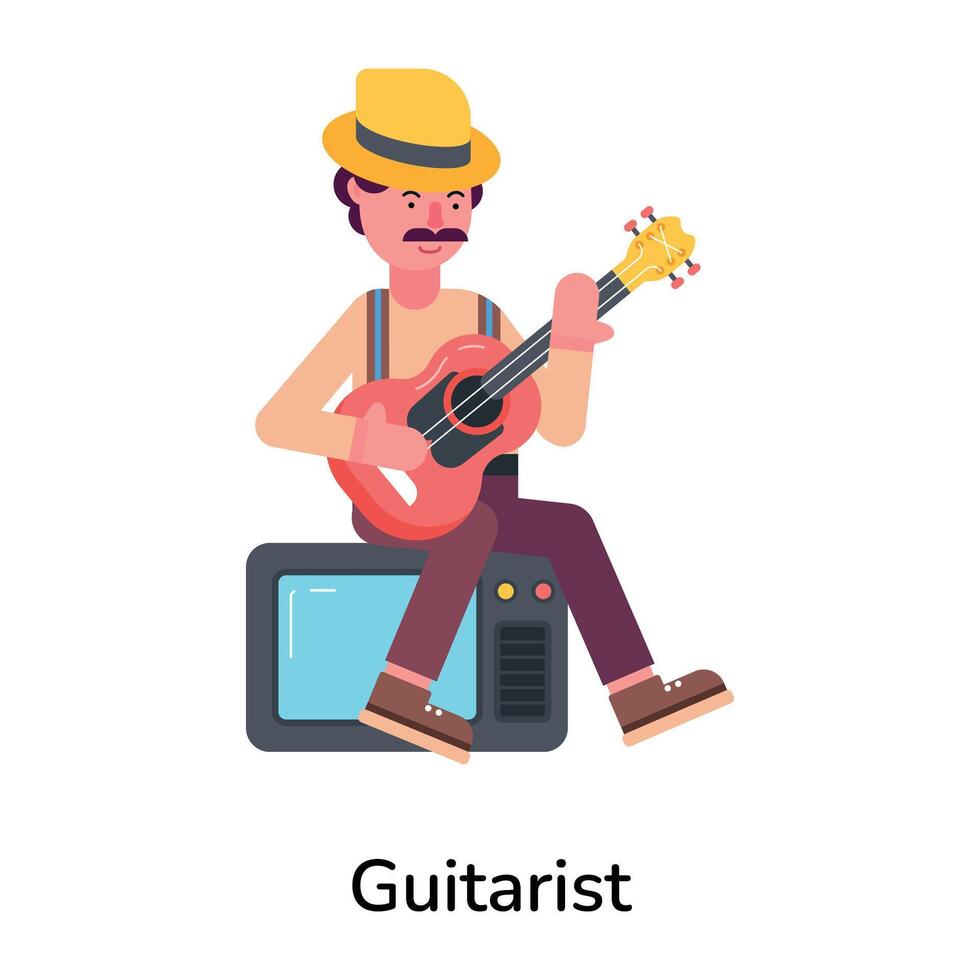 concepts de guitariste à la mode vecteur