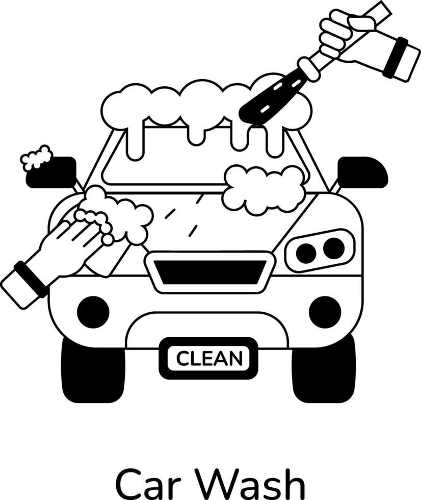 lavage de voiture à la mode vecteur