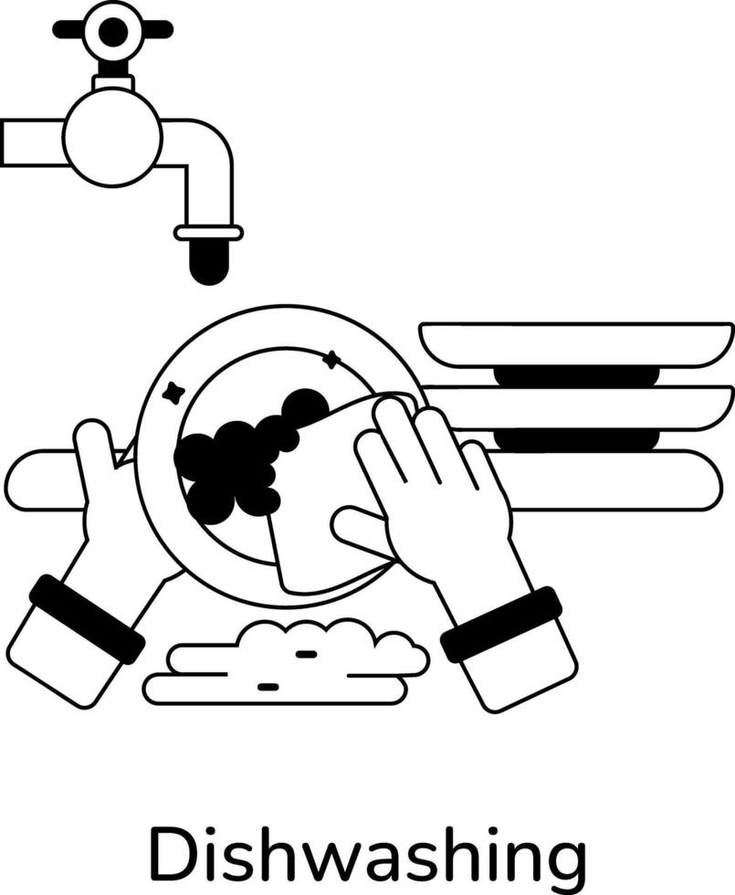 branché la vaisselle concepts vecteur