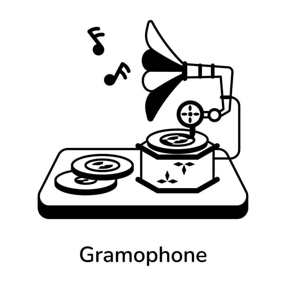 concepts de gramophone à la mode vecteur