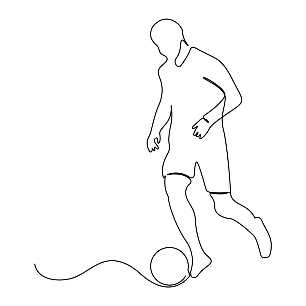 Football continu un ligne dessin illustration art vecteur conception