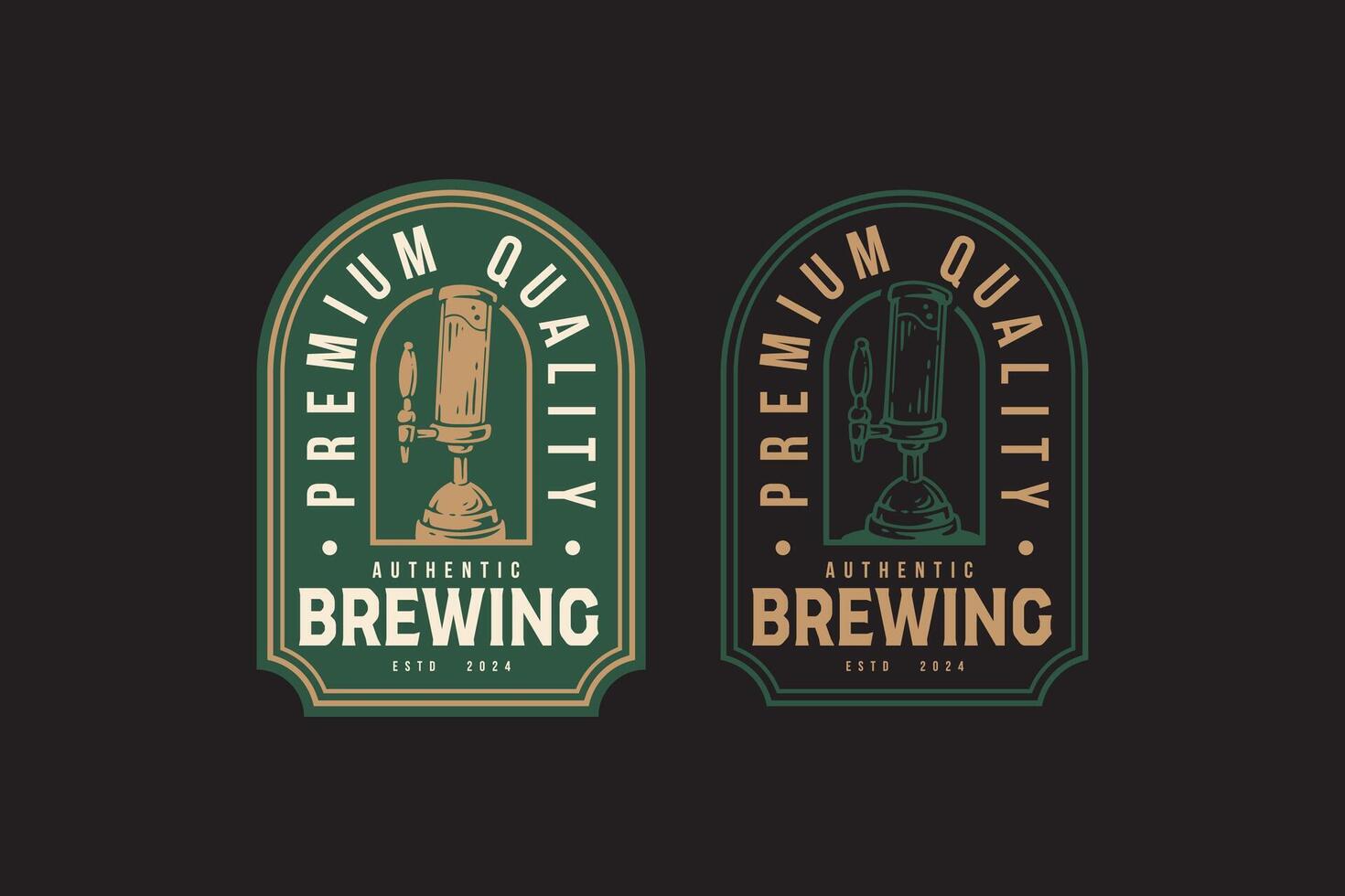 Bière robinet et pub logo conception pour bar et brassage entreprise étiqueter, signe, symbole ou marque identité vecteur