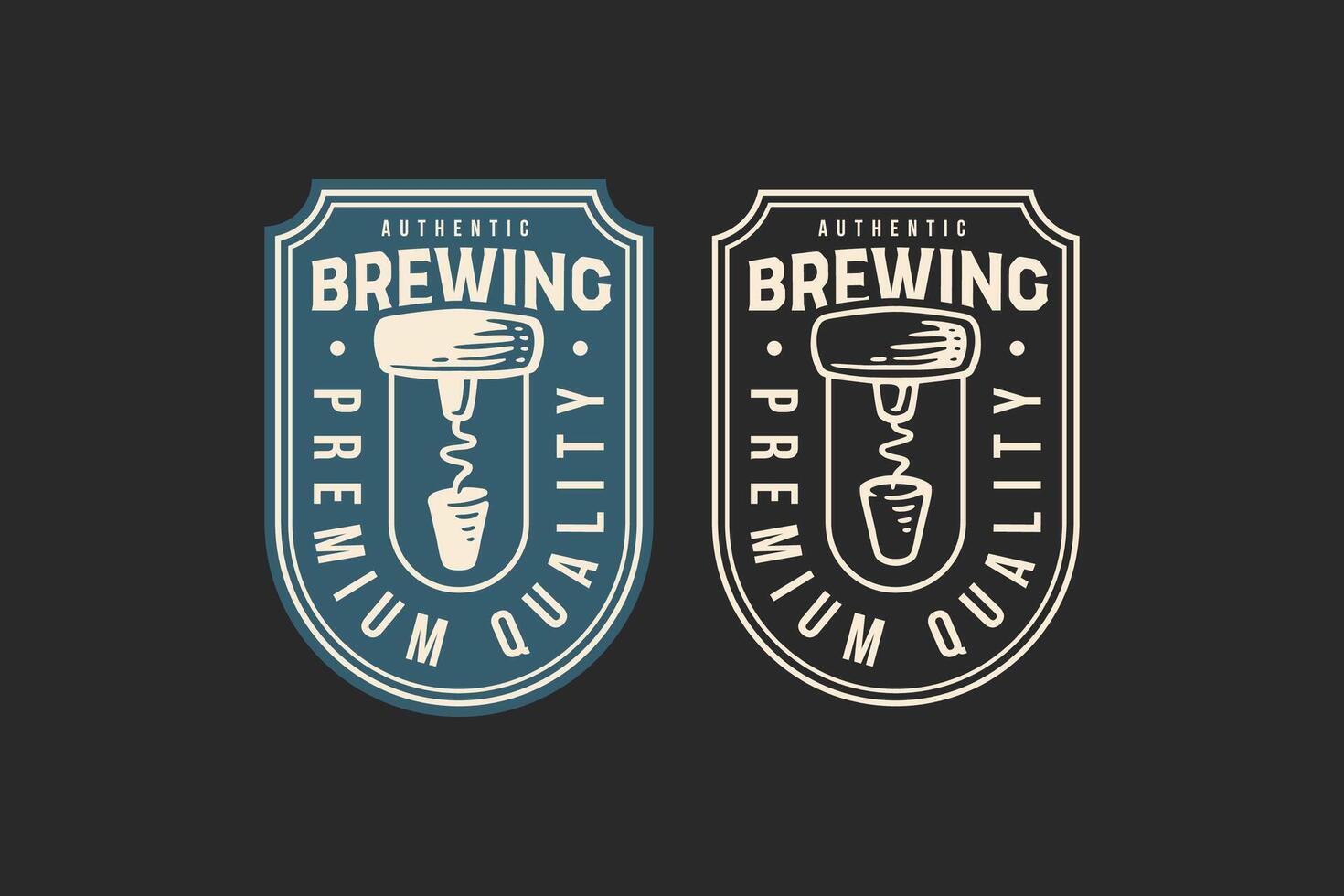 artisanat Bière avec de base un tire-bouchon badge logo graphique pour brassage entreprise menus, Étiquettes, panneaux, affiches ou marque identité vecteur