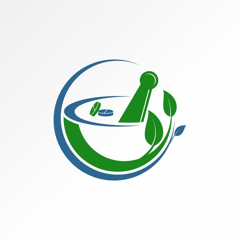 logo conception graphique concept Créatif prime vecteur Stock abstrait signe broyeur pharmacie capsule feuille la nature botanique en relation à fou madicine santé