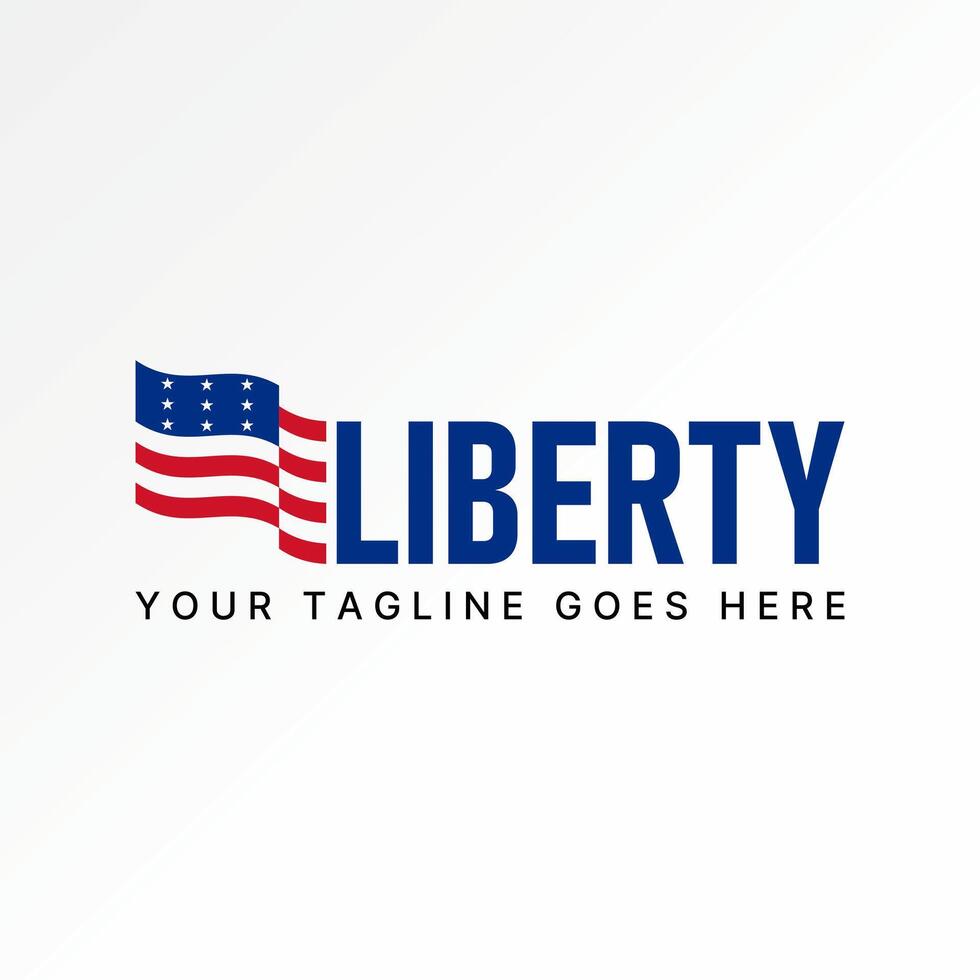logo conception graphique concept Créatif prime vecteur Stock abstrait signe lettre liberté avec unique américain drapeau. en relation à nationale statue Nouveau york