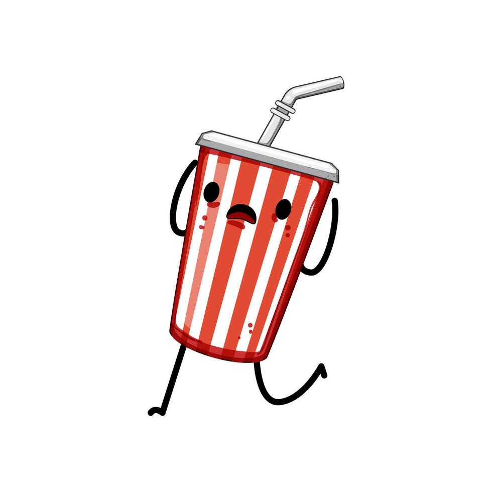 mascotte un soda tasse personnage dessin animé vecteur illustration