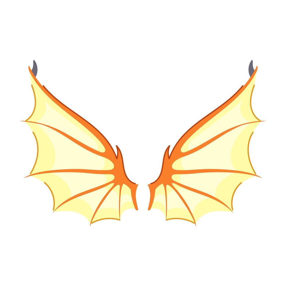 flamme ailes dragon dessin animé vecteur illustration