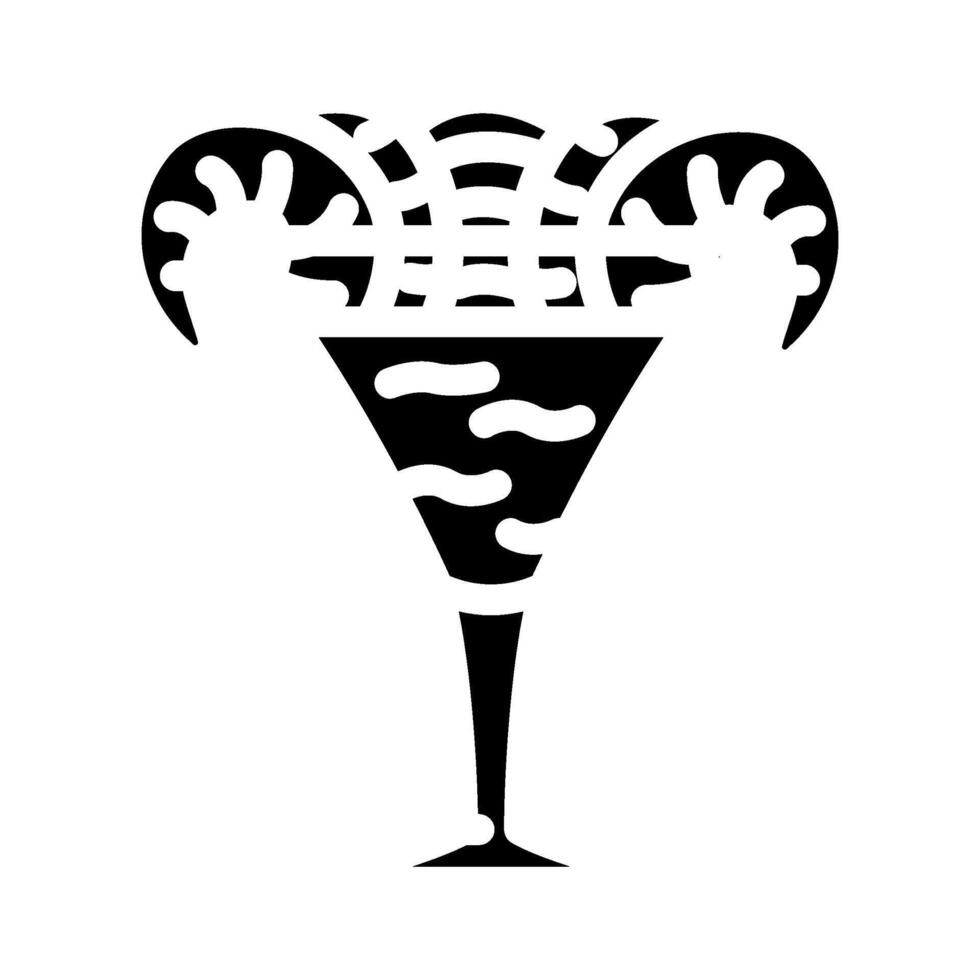 crevette cocktail mer cuisine glyphe icône vecteur illustration