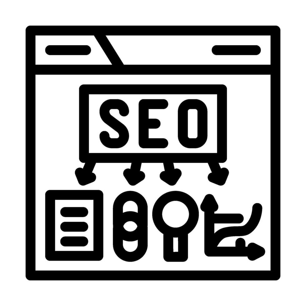 seo chercher moteur optimisation ligne icône vecteur illustration