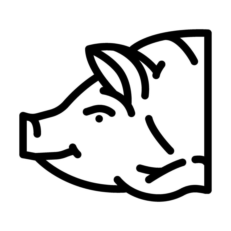 porc animal ligne icône vecteur illustration