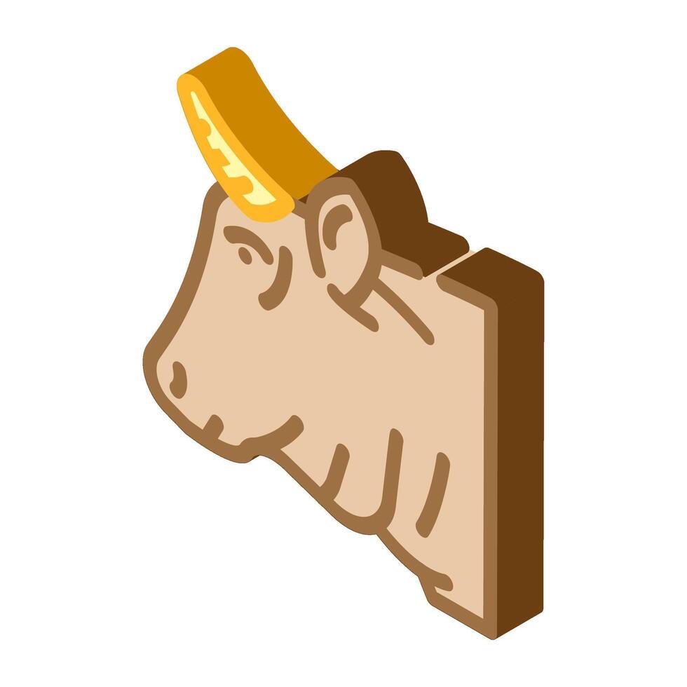 vache animal isométrique icône vecteur illustration