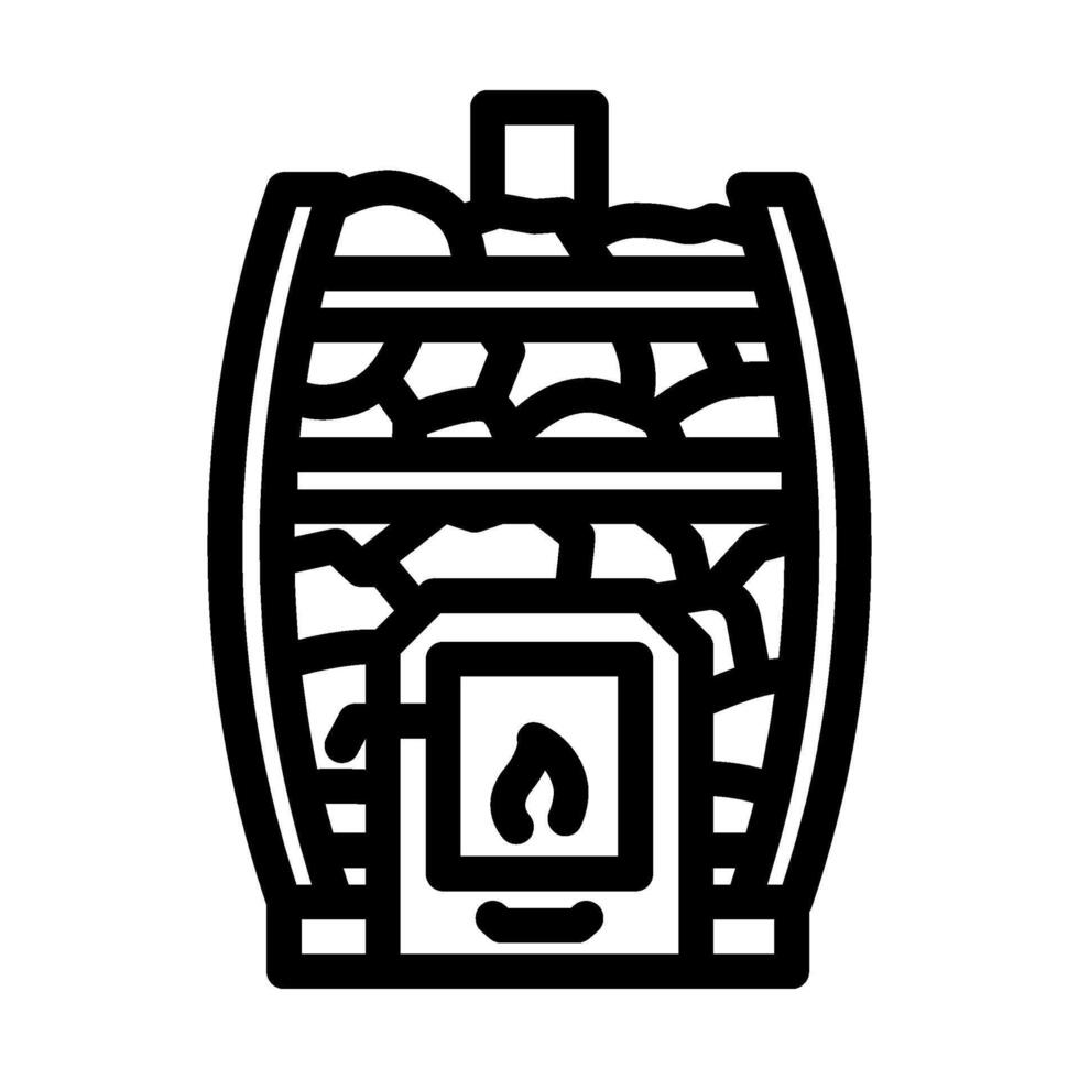 le fourneau sauna ligne icône vecteur illustration