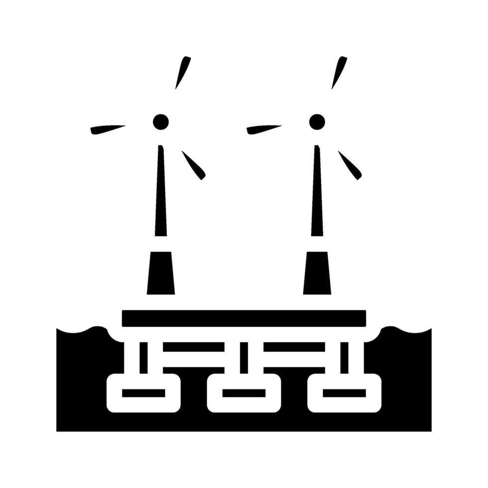 flottant vague Plate-forme glyphe icône vecteur illustration