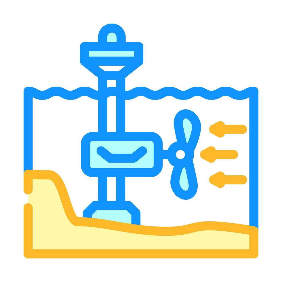 courant énergie marée Puissance Couleur icône vecteur illustration