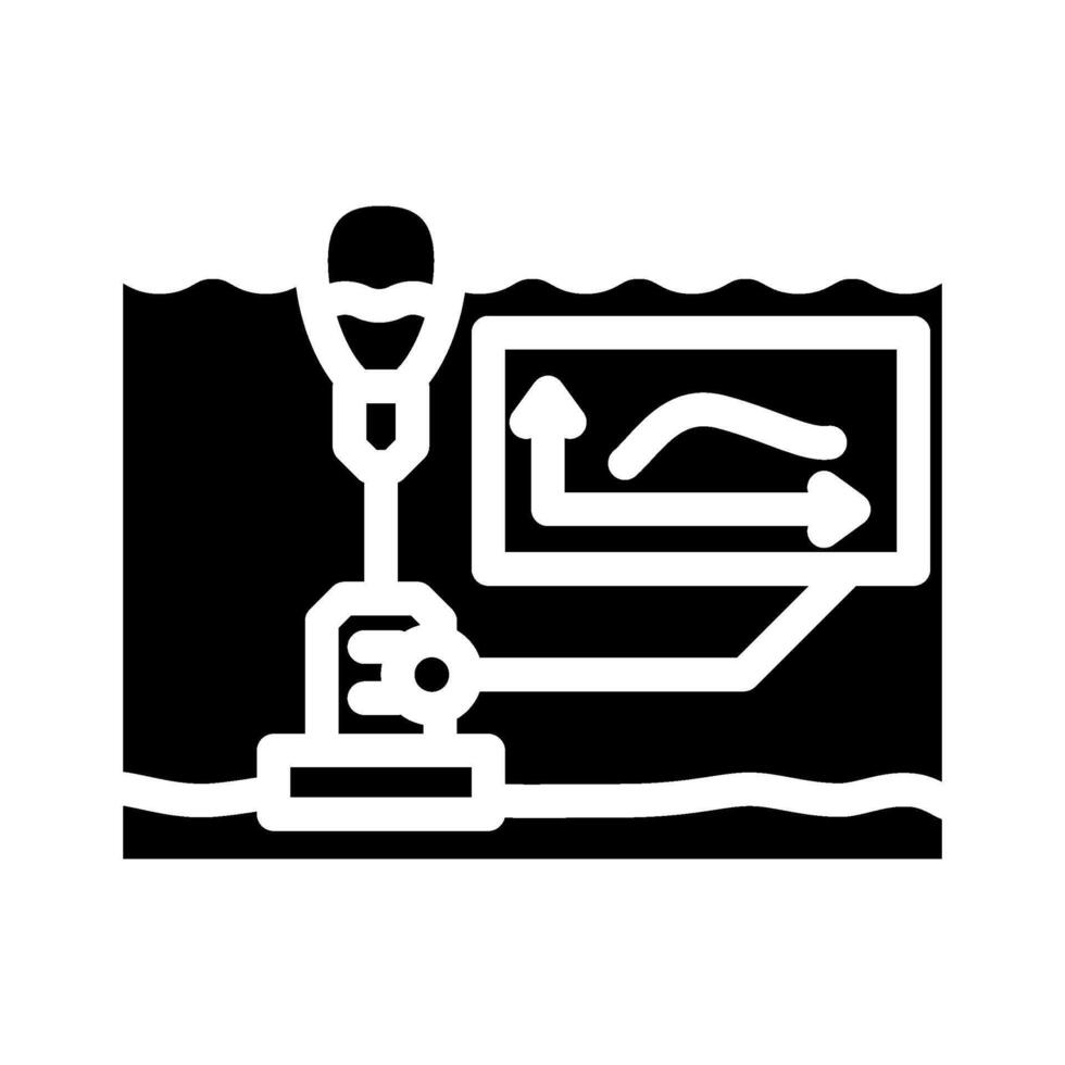 courants marée Puissance glyphe icône vecteur illustration