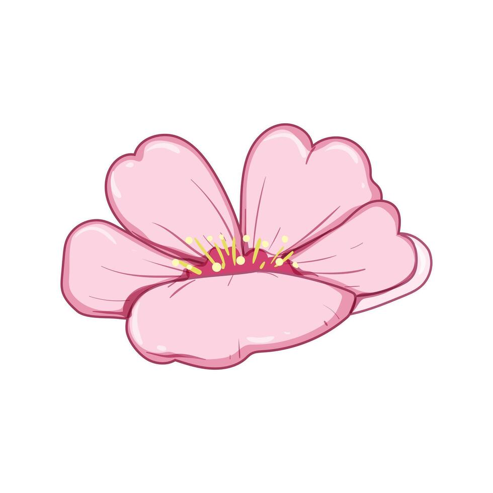 Japon Sakura Cerise fleur dessin animé vecteur illustration