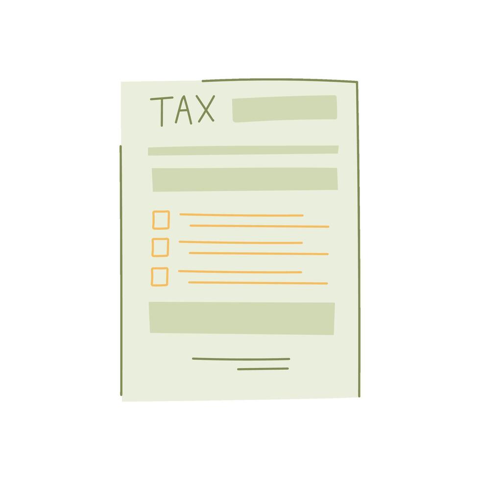 facture d'achat impôt forme dessin animé vecteur illustration