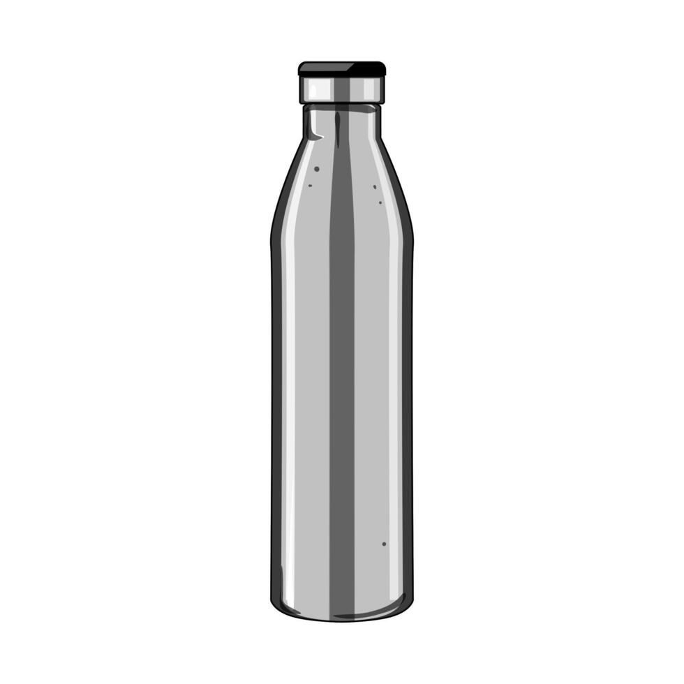 aluminium inoxydable bouteille dessin animé vecteur illustration