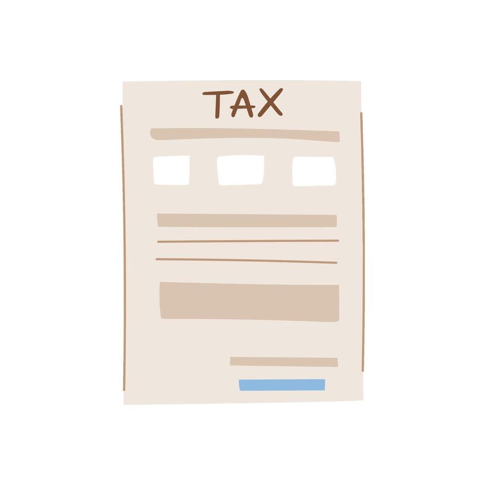 le revenu impôt forme dessin animé vecteur illustration