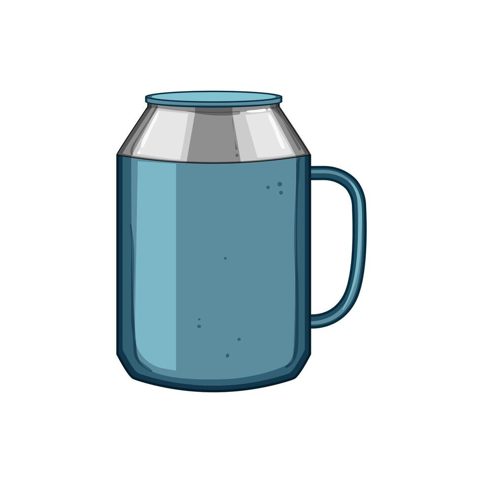 réutilisable thermos tasse dessin animé vecteur illustration