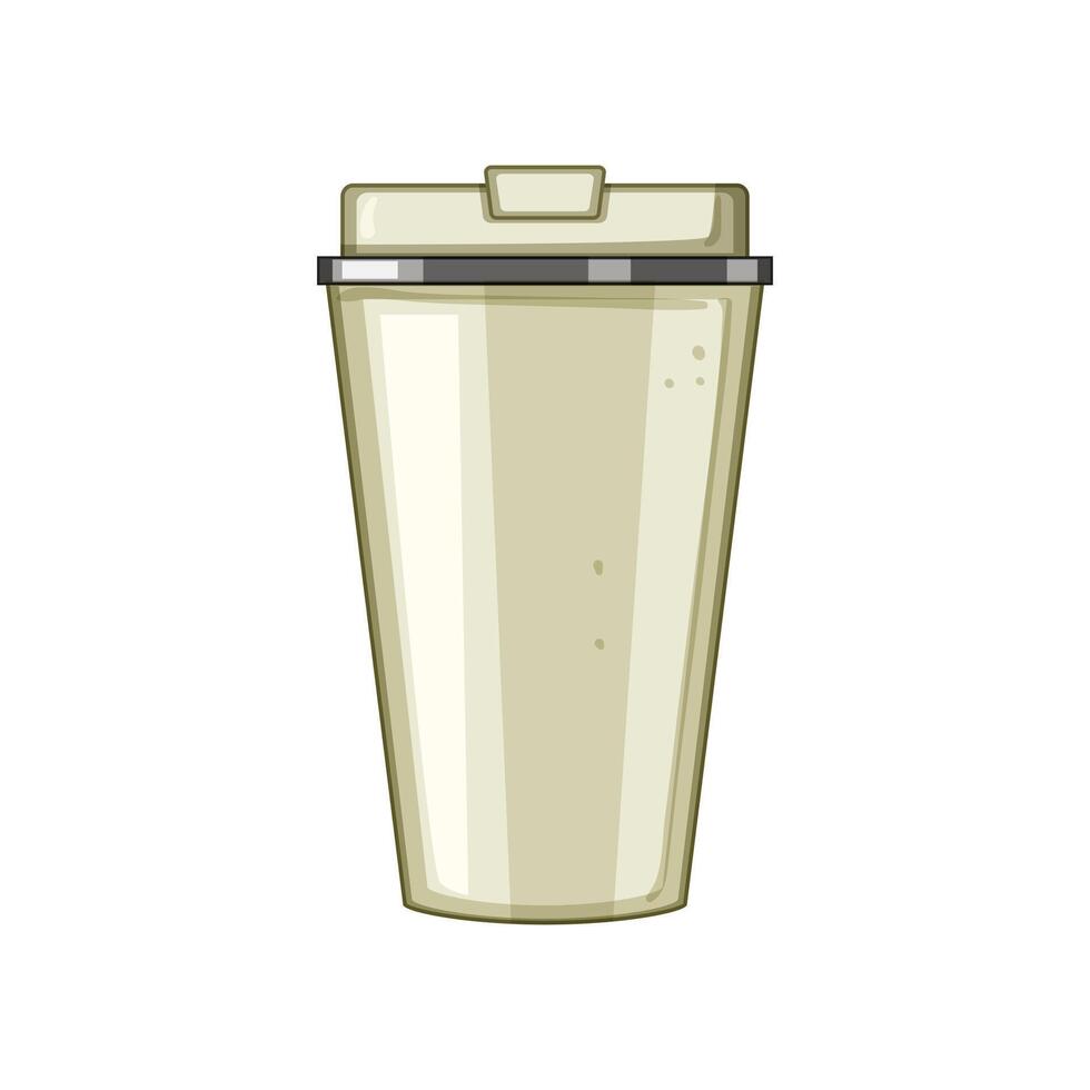 agresser thermos tasse dessin animé vecteur illustration