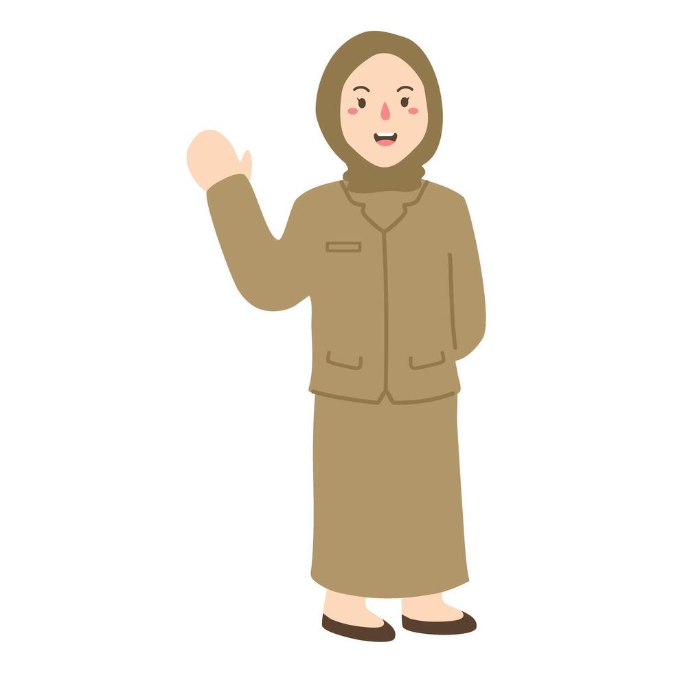 content prof dans hijab illustration vecteur