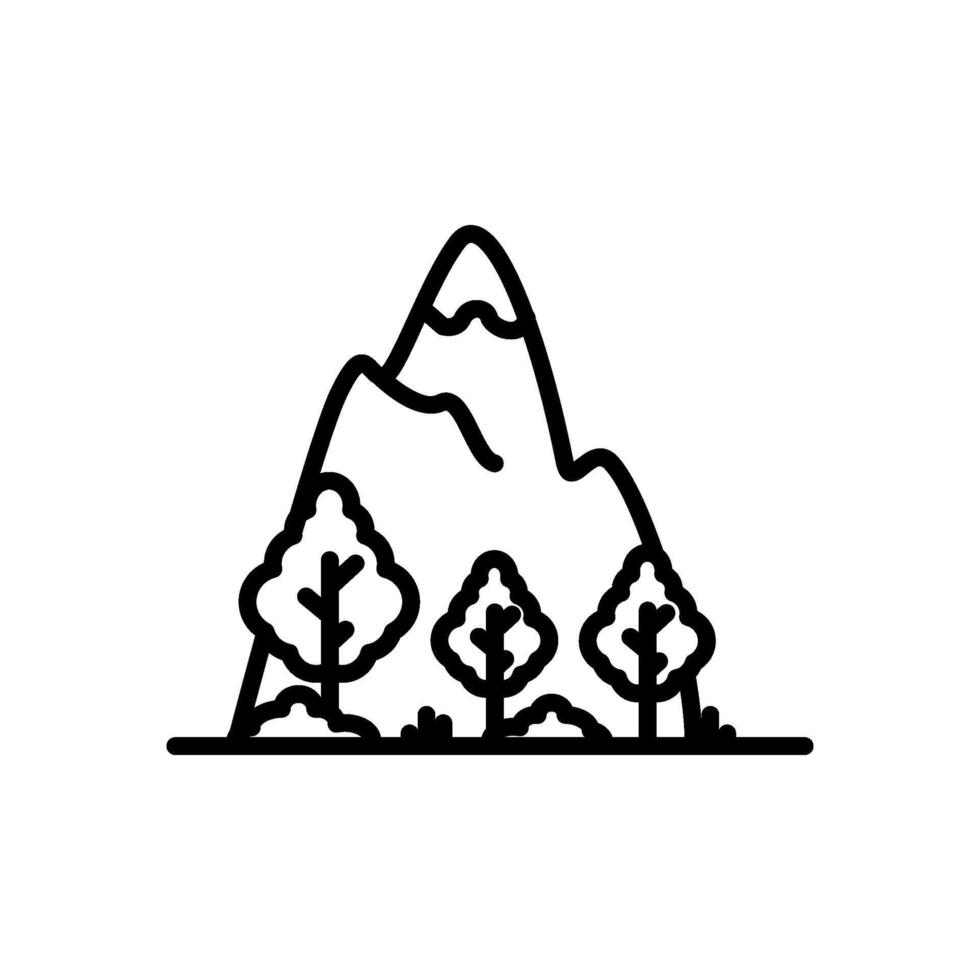 Montagne icône vecteur dans ligne style